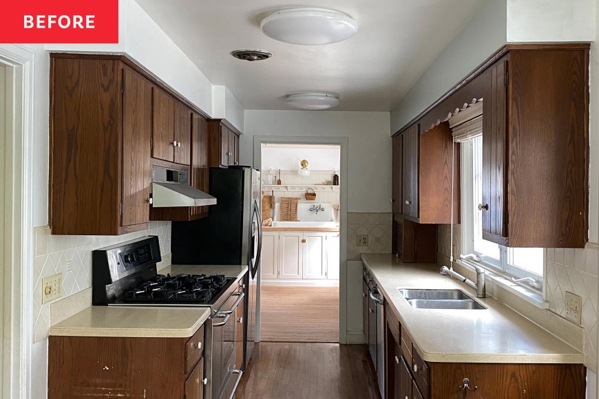 One Genius DIY Made This Tiny Kitchen Work for a Family of 7