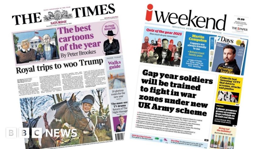 The Papers:  'Royal trips to woo Trump' and 'Gap year soldiers'