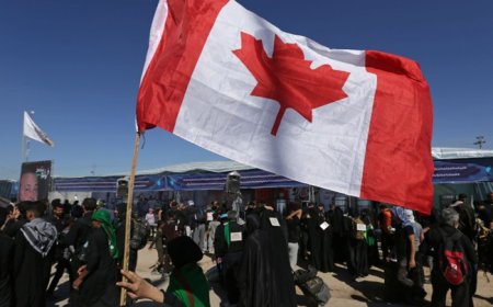 Alberta, Canada: Line to Sign and Leave Starts Over Here