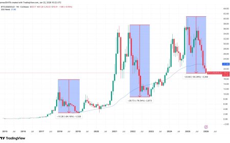 Bitcoin in a deep bear market against gold, history suggests downside may persist