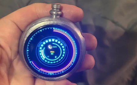Diamond Age-Inspired Pocket Watch Has ESP32 Inside