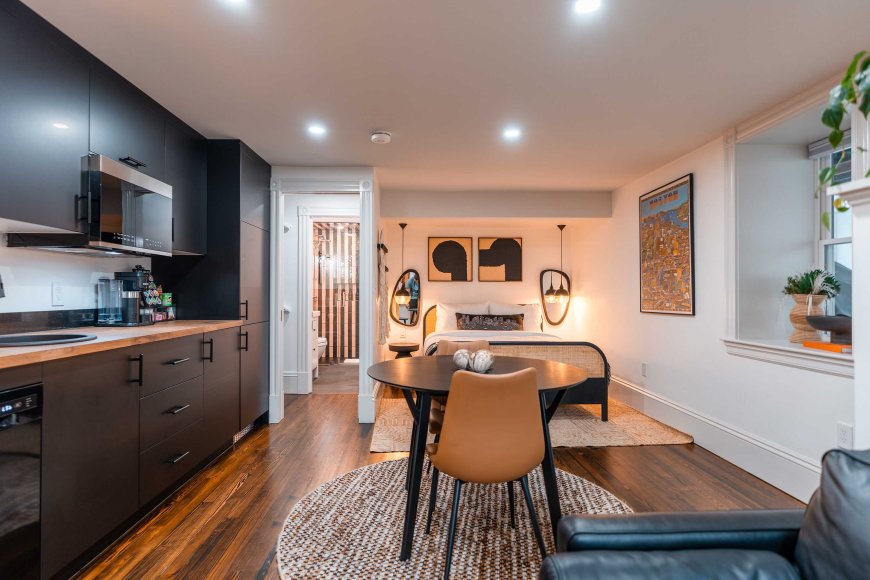 This Chic 330-Square-Foot Studio Apartment Was Once a Basement with Dirt Floors