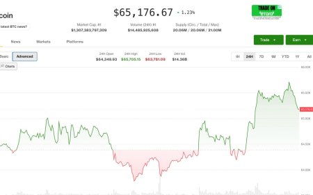 Live updates: Bitcoin rises to one-month high of $65,700 before pulling back with stocks
