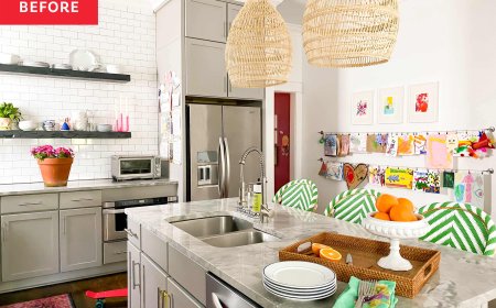 An Interior Designer Turned Kid’s Art into Wallpaper for a Kitchen Redo